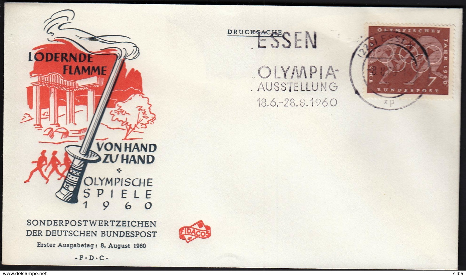Germany Essen 1960 / Olympic Games Rome / Wrestling / Olympic Torch / Olympic Exhibition / Machine Stamp - Summer 1960: Rome