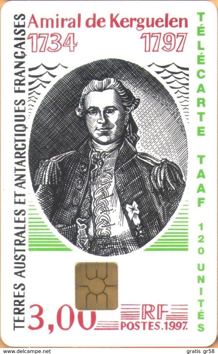 TAAF - TF-STA-0012, Amiral De Kerguellen 1734-1797, Famous People, Stamps, 750ex, 7/97, Mint / Unused - TAAF - Terres Australes Antarctiques Françaises