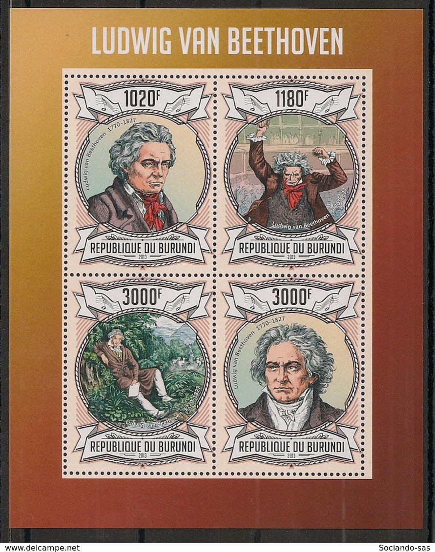 Burundi - 2013 - N°1962 à 1965 - Beethoven - Neuf Luxe ** / MNH / Postfrisch - Cote 18€ - Musique