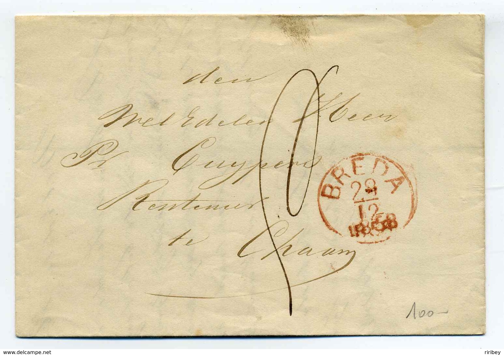 Letter From BREDA / Netherlands / December 28 , 1858 - Lettres & Documents