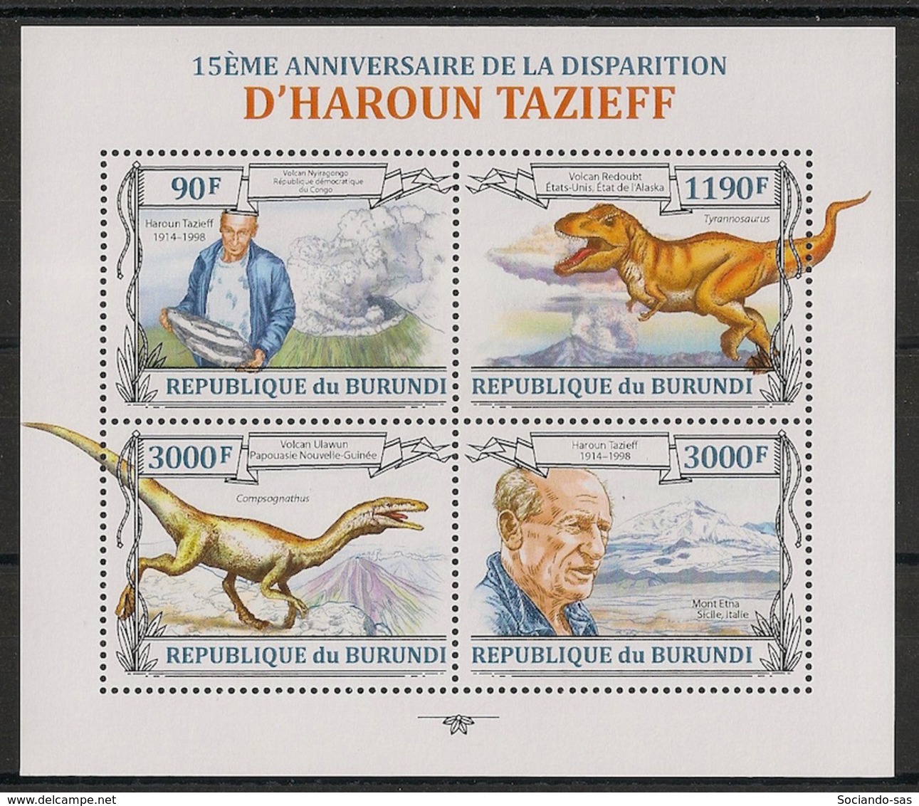 Burundi - 2013 - N°2030 à 2033 - Haroun Tazieff - Neuf Luxe ** / MNH / Postfrisch - Cote 18€ - Volcanos