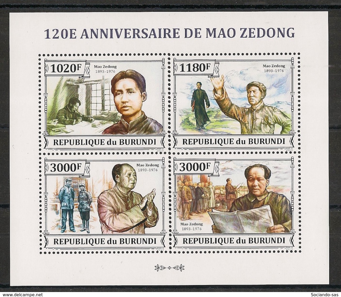 Burundi - 2013 - N°2178 à 2181 - Mao Tse-Tung - Neuf Luxe ** / MNH / Postfrisch - Cote 18€ - Mao Tse-Tung