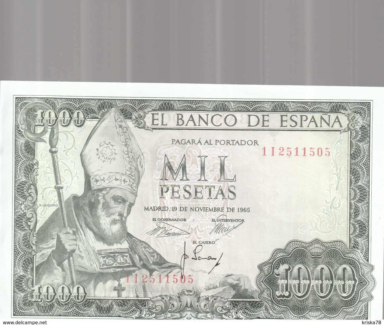 1000 Pesets 1965 - 1000 Pesetas