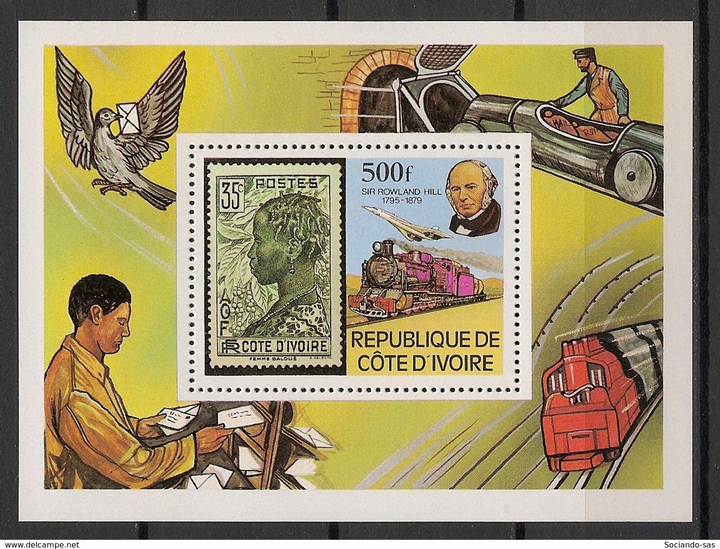 Cote D'Ivoire - 1979 - Bloc Feuillet BF N°Yv. 14 - Rowland Hill - Neuf Luxe ** / MNH / Postfrisch - Concorde
