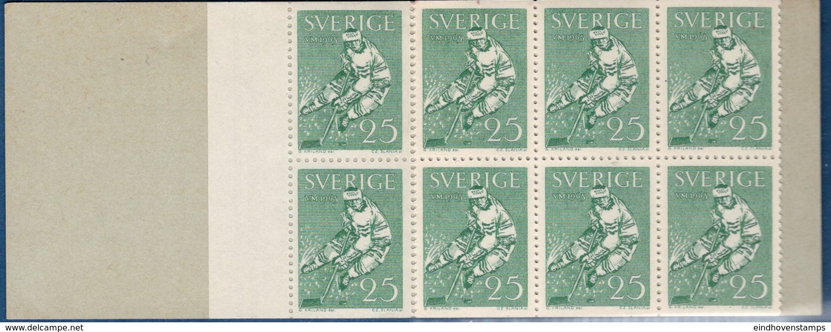 Sweden 1963 Ice Hockey World Championship Stamp Booklet MNH, Player - Eishockey