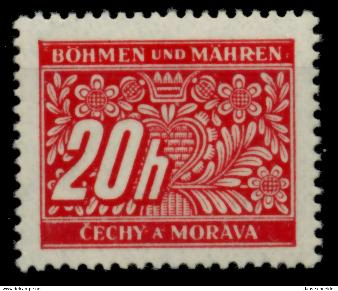 BÖHMEN MÄHREN PORTO Nr 3 Postfrisch S51FB7E - Ungebraucht