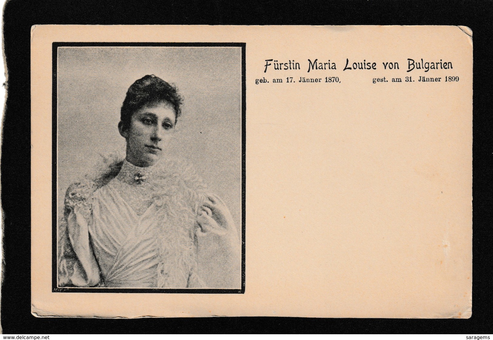 Bulgaria-Furstin Maria Louise Von Bulgarien 1901 - Antique Postcard - Bulgaria