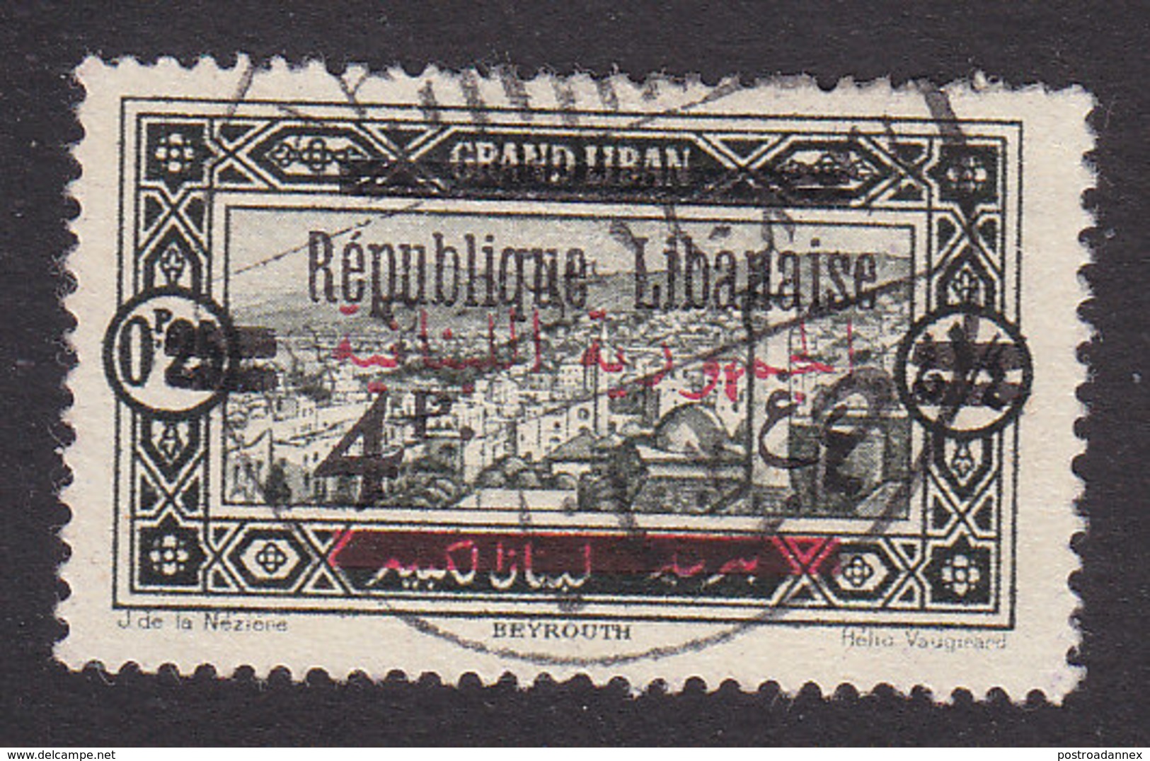 Lebanon, Scott #96, Used, Scenes Of Lebanon Overprinted, Issued 1928 - Used Stamps