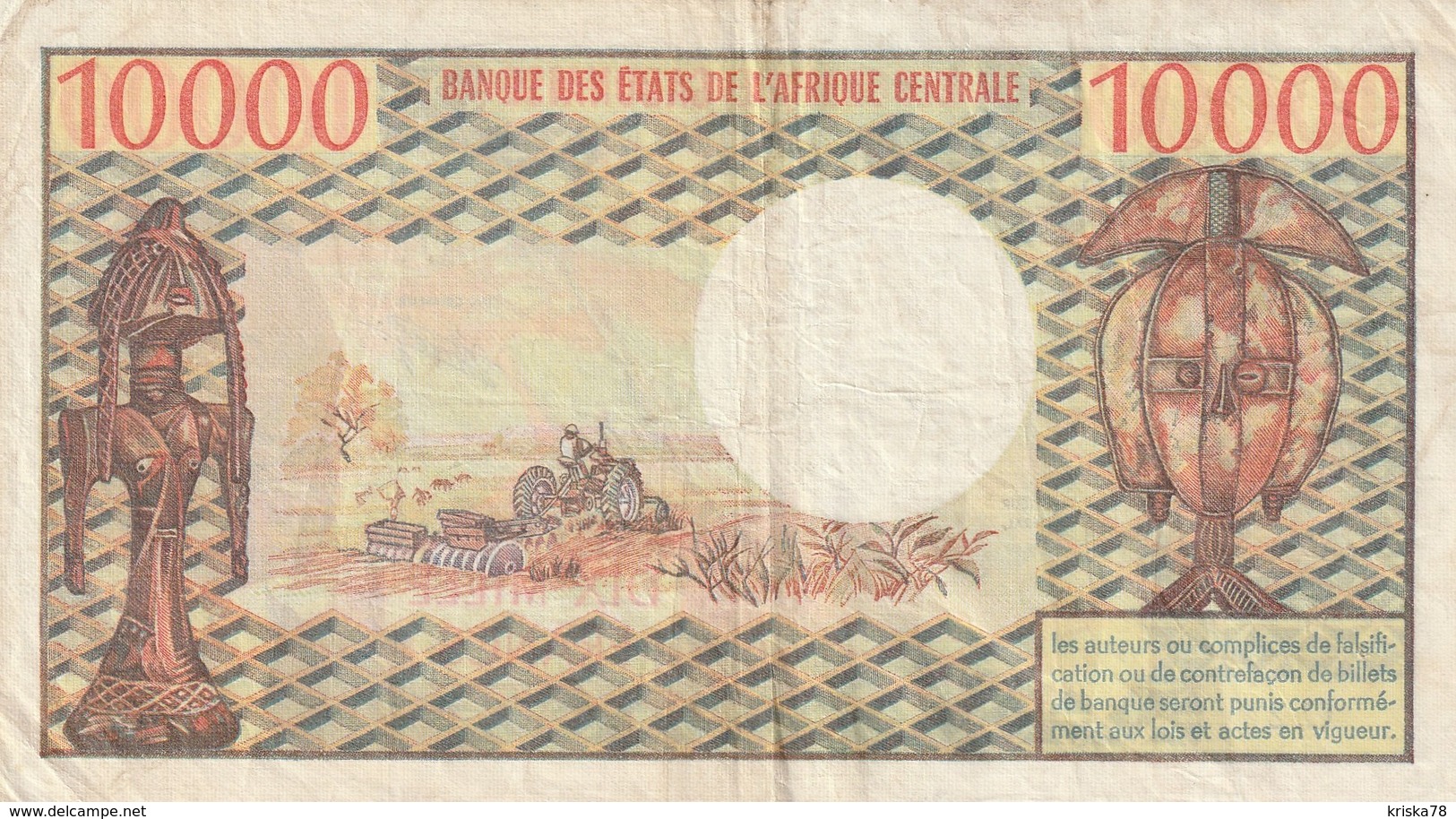 10000 Francs 1974 RARE - Gabon