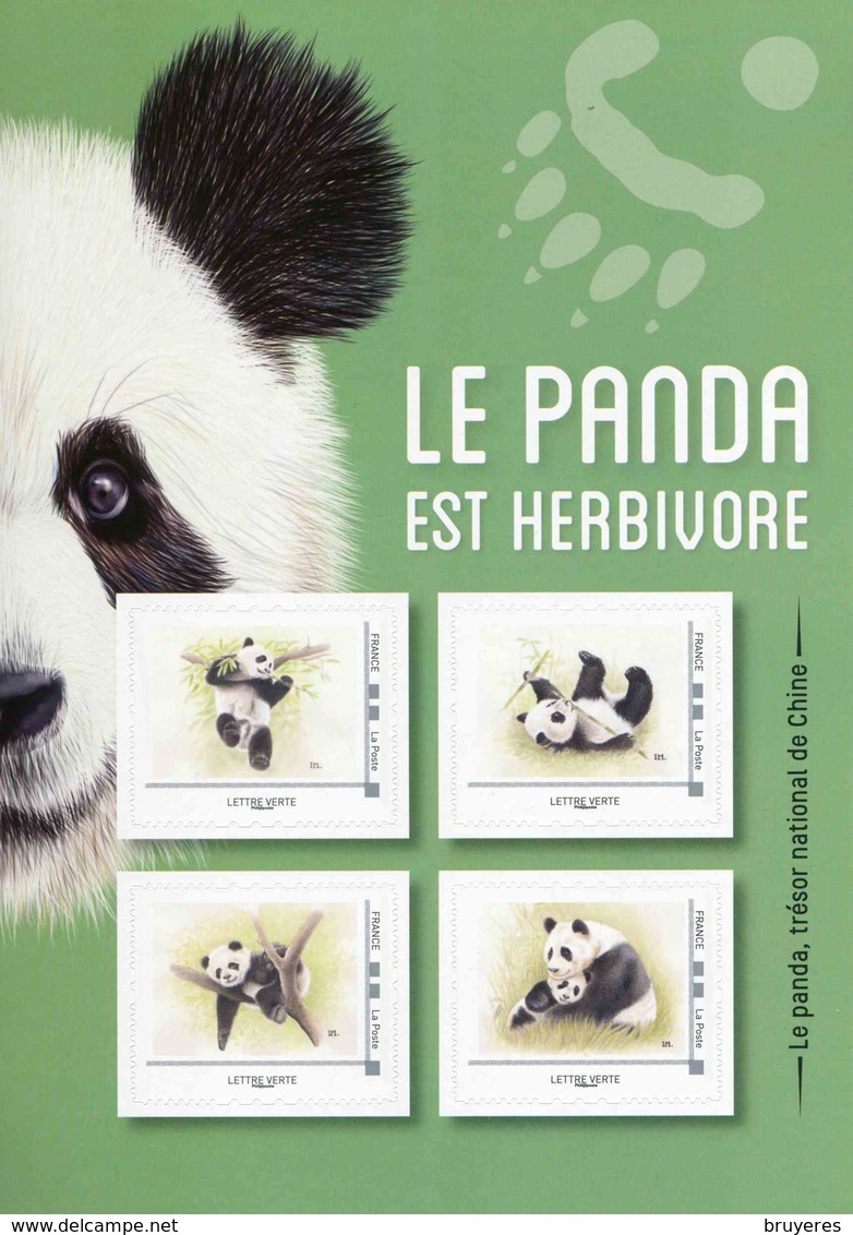 COLLECTOR 2019 Avec 4 Timbres Adhésifs "LE PANDA EST HERBIVORE - ID Timbre LETTRE VERTE" - Collectors