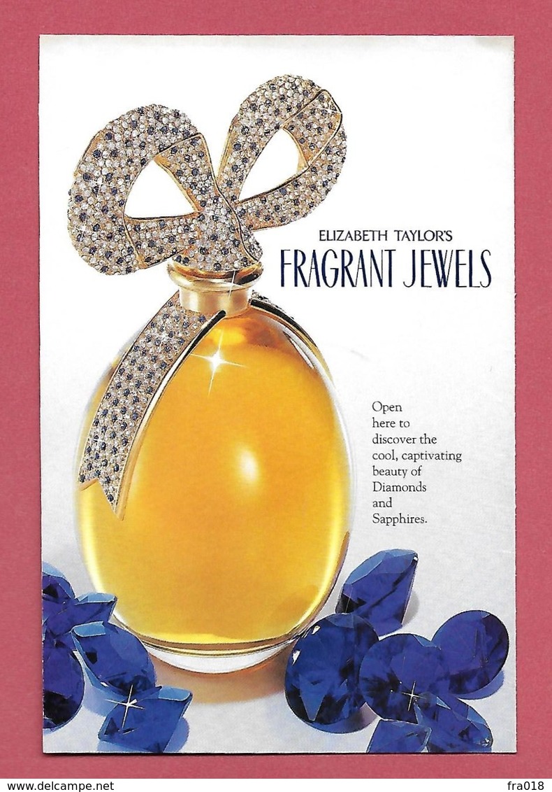F- Carte Glacée Elisabeth Taylor Diamonds And Sapphires   -  Perfume Card - USA - Modernes (à Partir De 1961)