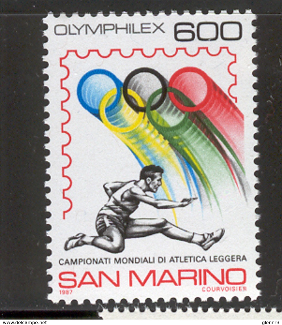 SAN MARINO 1987 Olympic Emblem, Athlete  Scott Cat. No(s). 1139 MNH - Unused Stamps