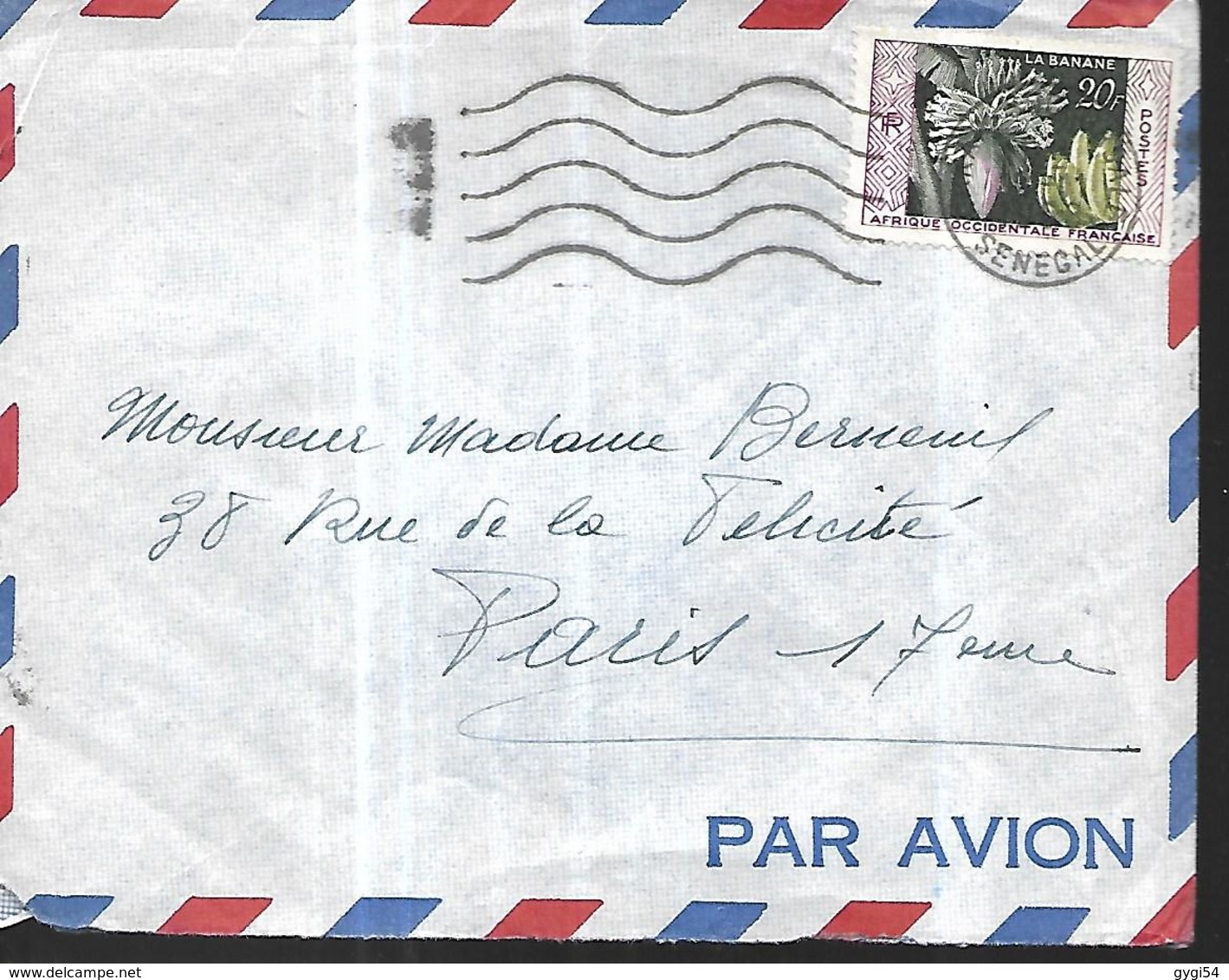 AOF    Lettre  Du  Senegal Pour Paris - Lettres & Documents