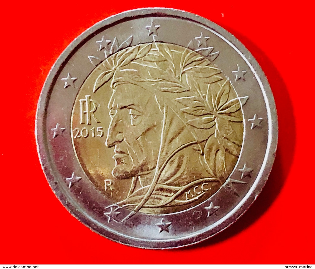 ITALIA - 2015 - Moneta - Dante Alighieri, Dipinto Da Raffaello - Euro - 2.00 - Italia