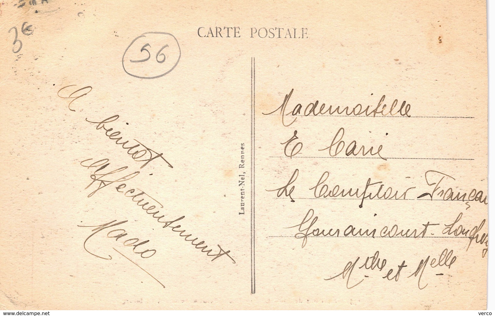 Carte Postale Ancienne De LORIENT - Lorient