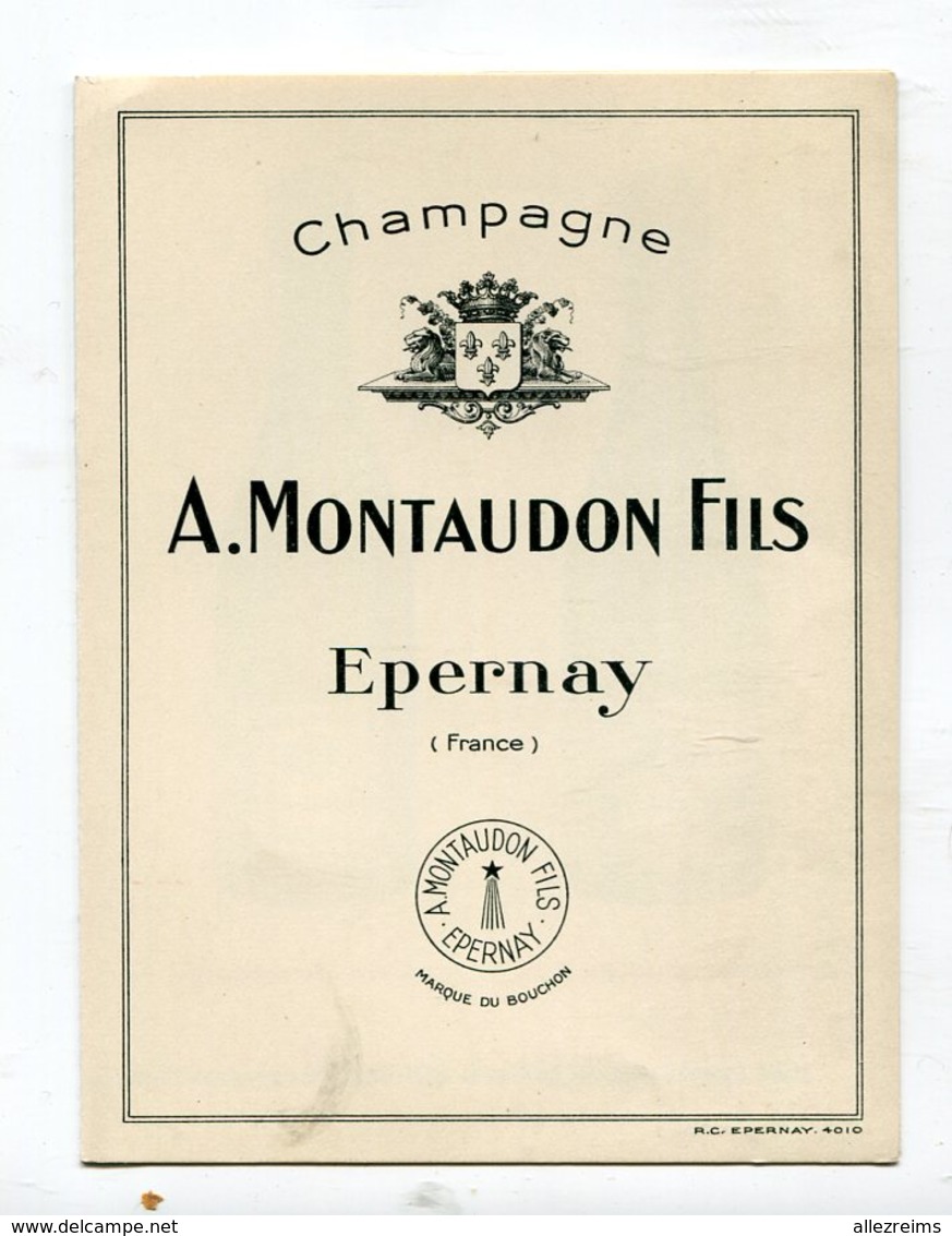 Carte Pub  : Vins De Champagne Maison MONTAUDON    à Epernay - Publicités