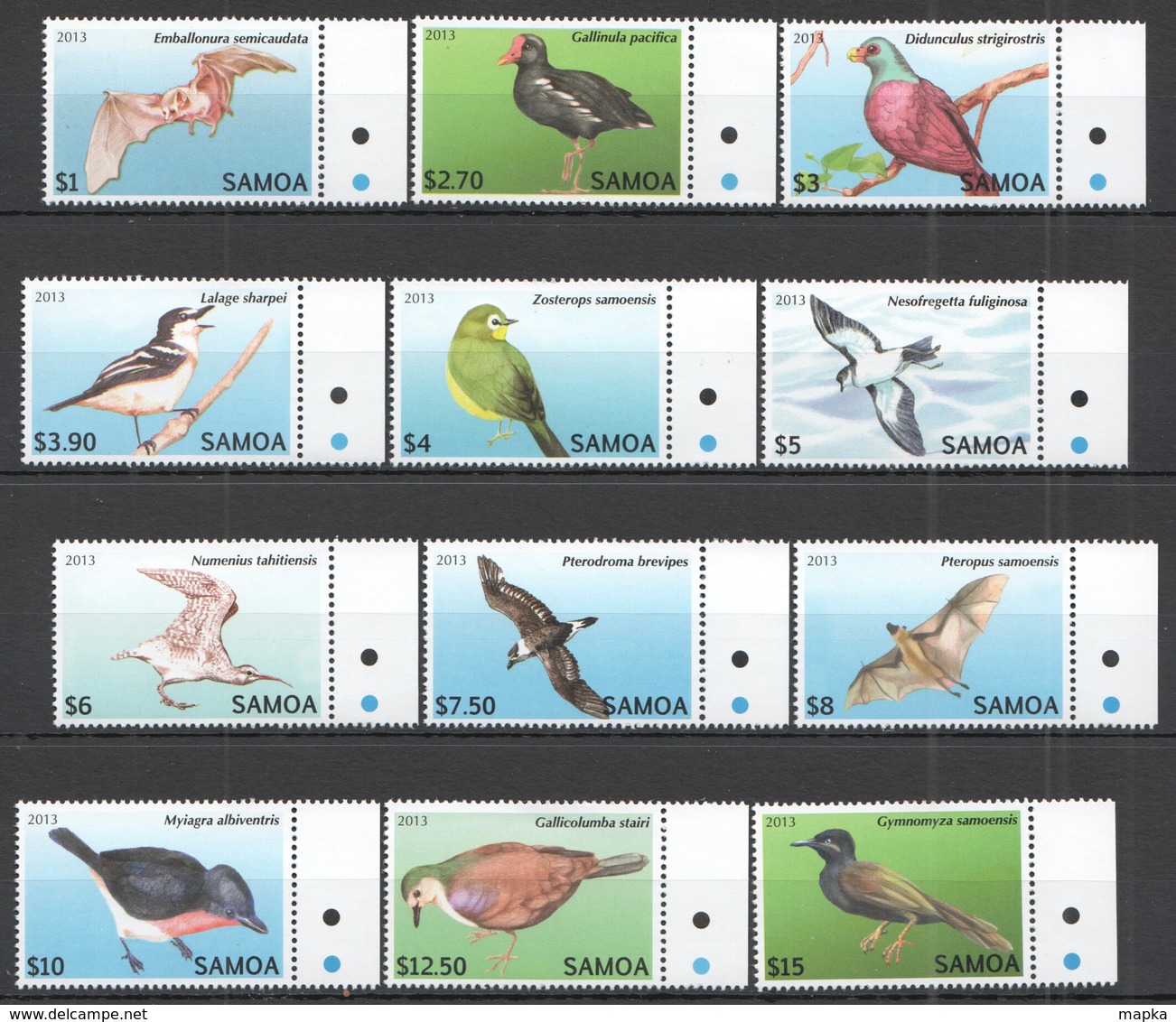 VV344 2013 SAMOA FAUNA BIRDS !!! #1105-16 MICHEL 47 EURO 1SET MNH - Autres & Non Classés