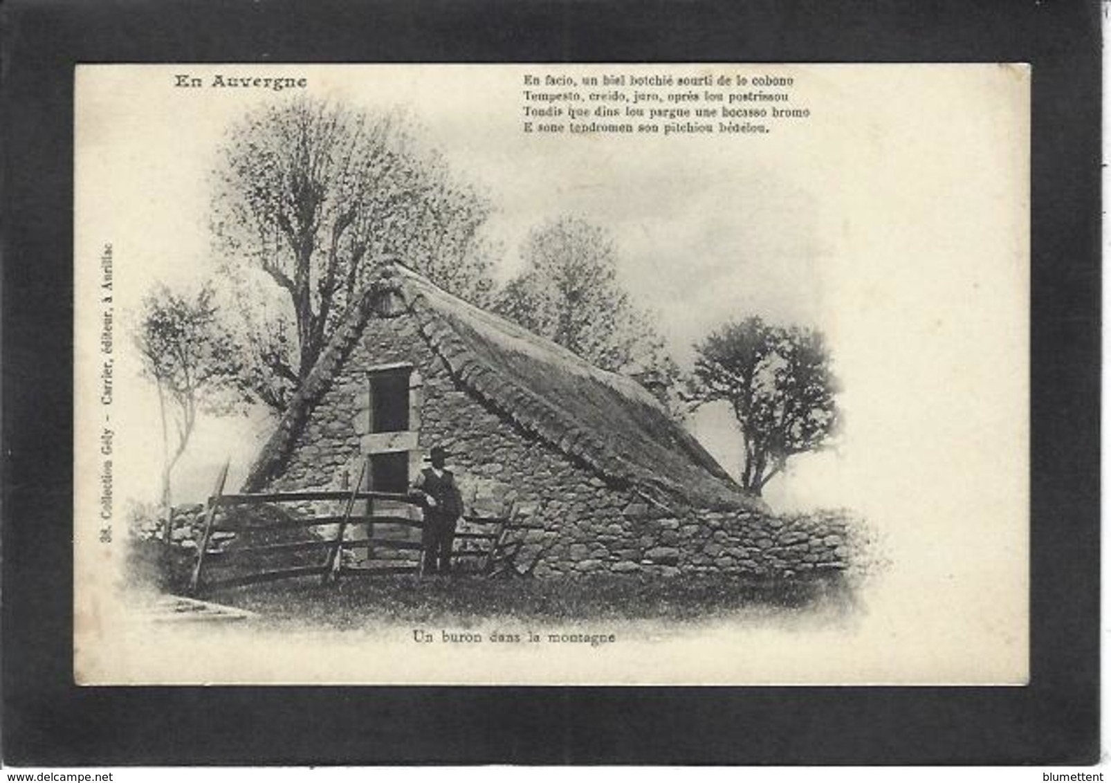 CPA Auvergne Région écrite Type Buron - Auvergne