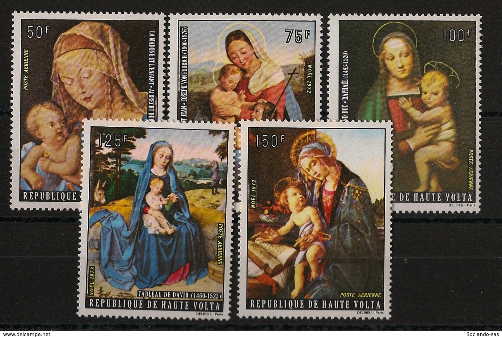 Haute Volta - 1973 - Poste Aérienne PA N°Yv. 125 à 129 - Noel / Paintings - Neuf Luxe ** / MNH / Postfrisch - Religie