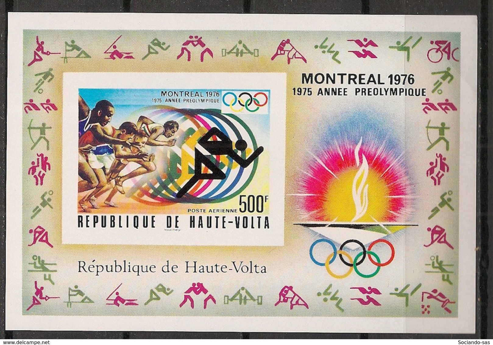 Haute Volta - 1975 - Bloc Feuillet BF N°Yv. 5AL - Olympics / Montreal - Non Dentelé / Imperf. - Neuf Luxe ** / MNH - Ete 1976: Montréal