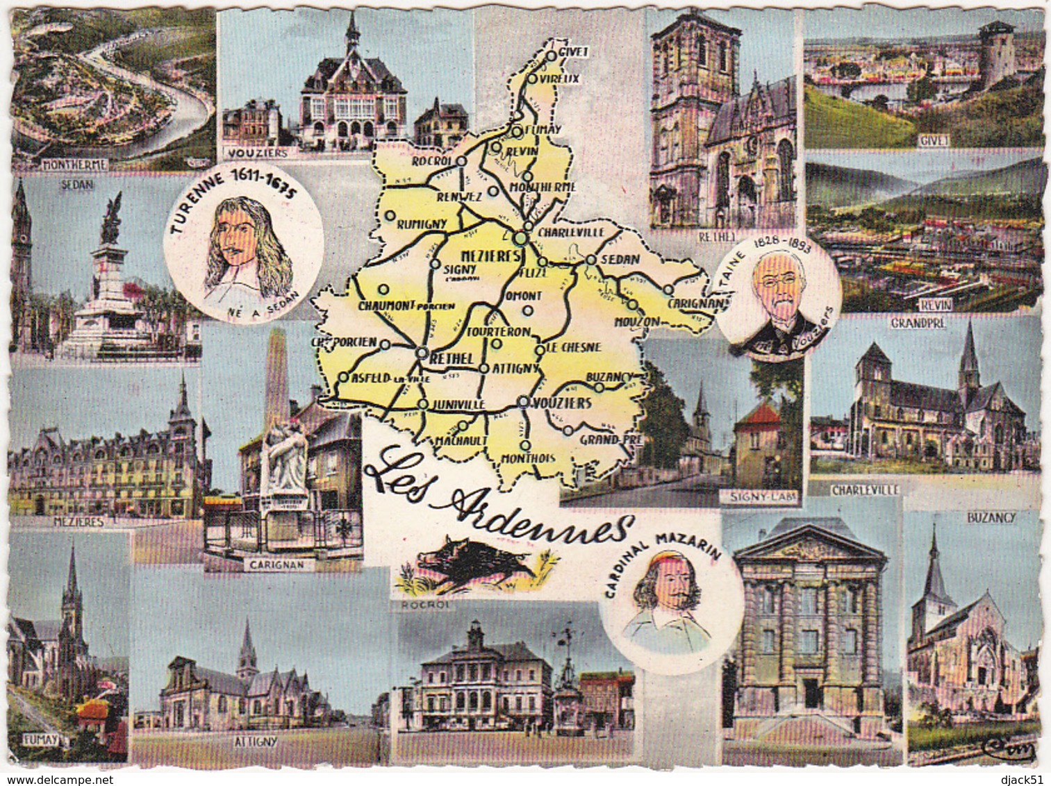 08 - Les Ardennes / Carte Géographique Et Multi-vues / 1963 - Autres & Non Classés