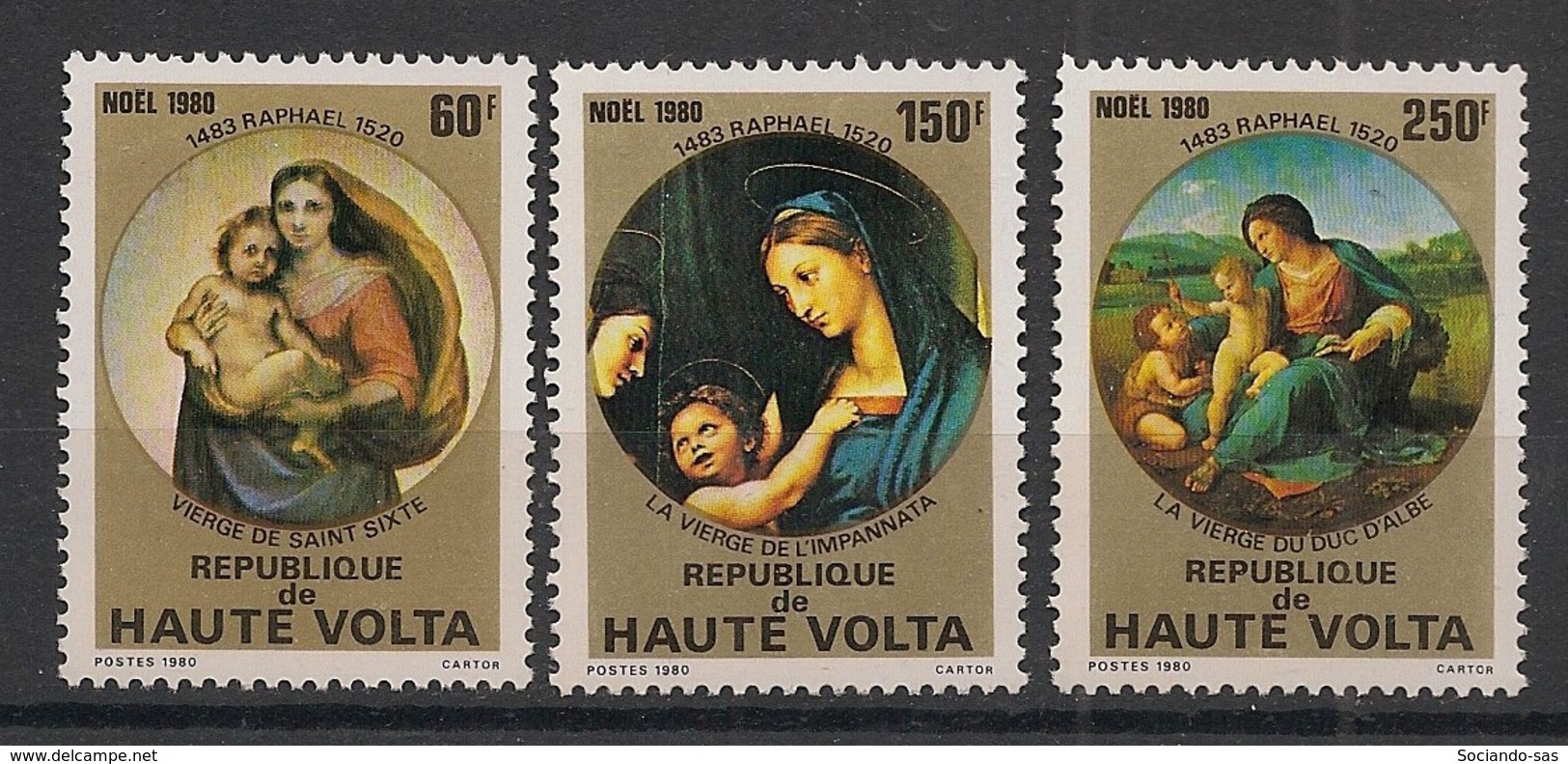 Haute Volta - 1980 - N°Yv. 531 à 533 - Paintings / Raphael - Neuf Luxe ** / MNH / Postfrisch - Religious