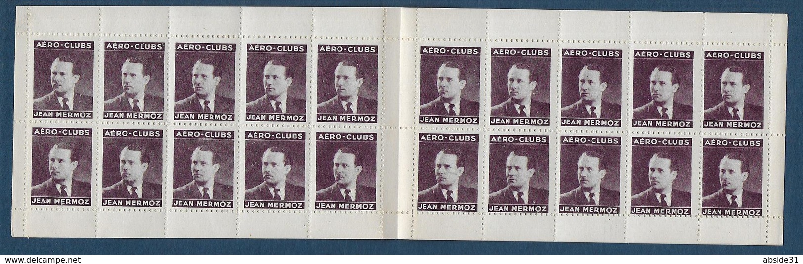 Carnet De 20 Vignettes ** AERO CLUBS  JEAN MERMOZ - Aviation