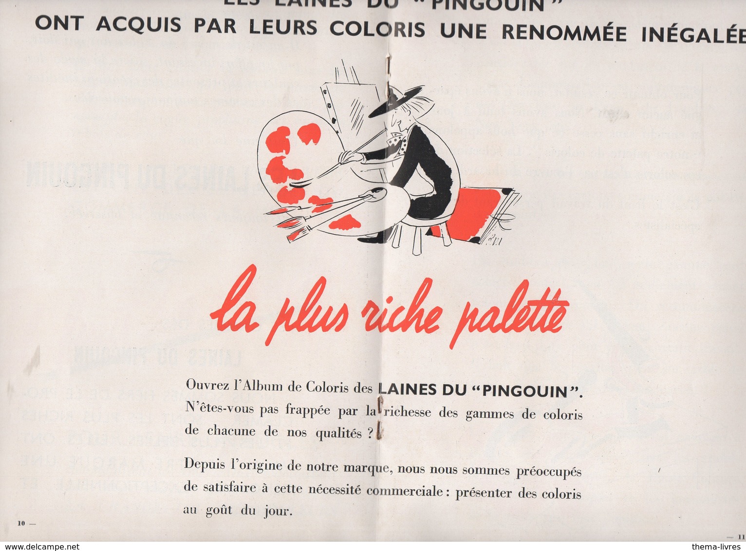 Brochure VENDRE DES COULEURS (laines PINGOUIN) 1939  (PPP10600) - Publicités