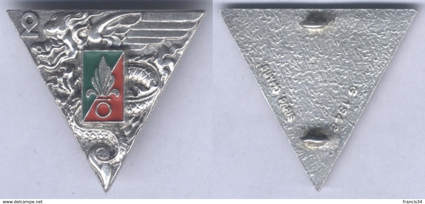 Insigne Du 2e Régiment Etranger Parachutiste - En Argent - Armée De Terre