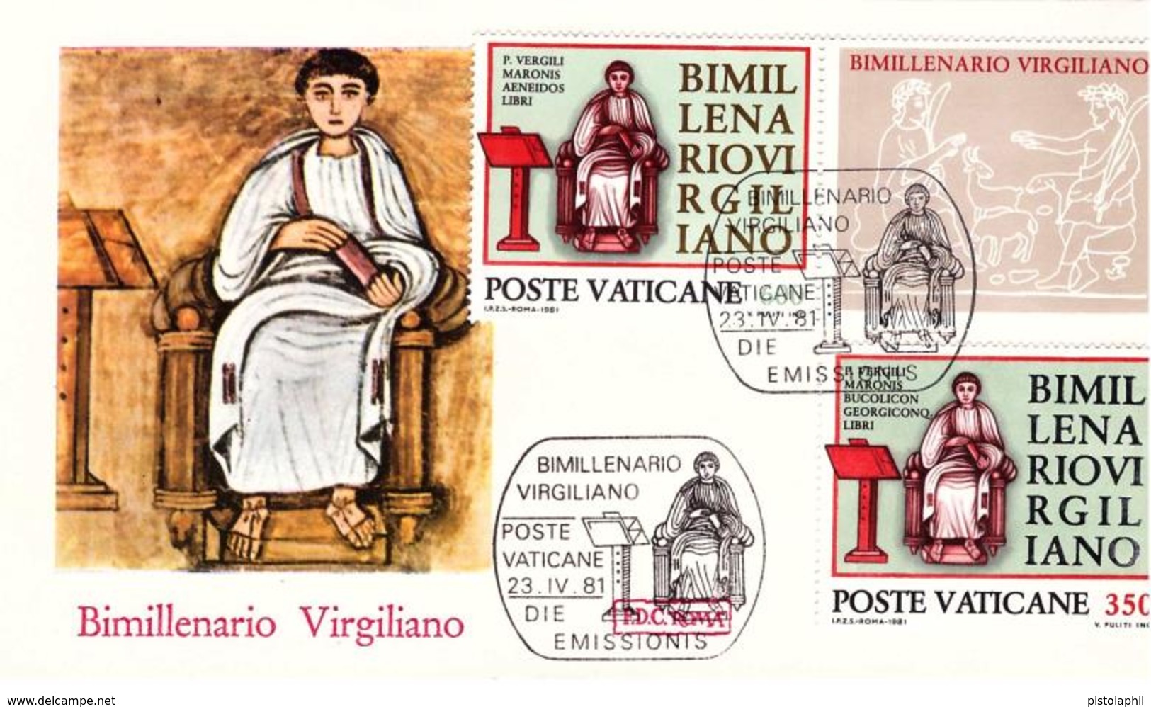 Fdc Roma Vaticano: VIRGILIO (1981); No Viaggiata - FDC