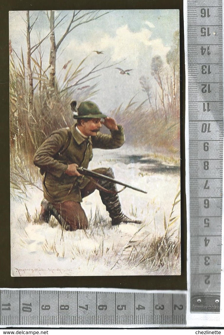 CPA KF Série 325 /Illustrateur MÜLLER / CHASSE CANARD CHASSEUR FUSIL / ETAT NEUF - Chasse