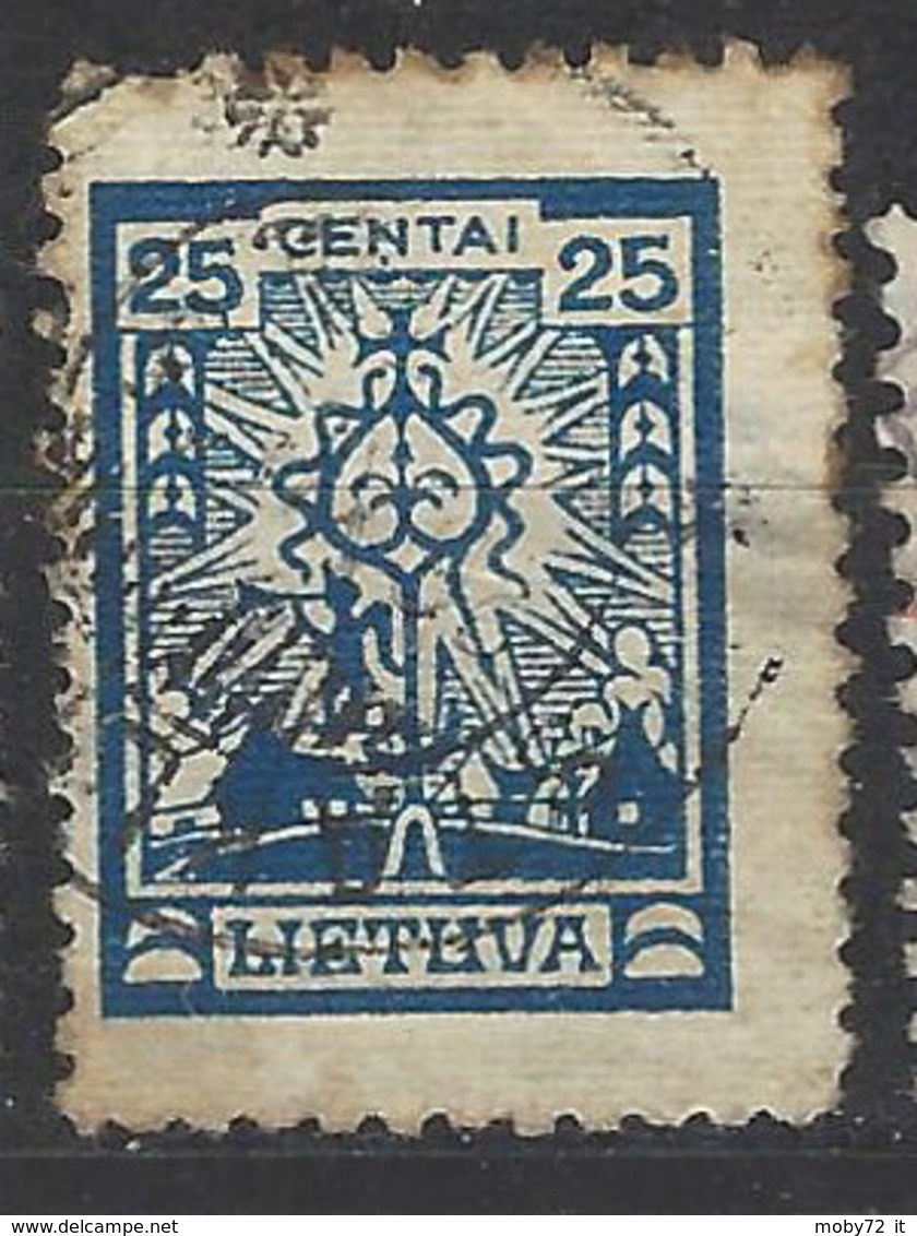 Lituania - 1923 - Usato/used - Ordinari - Mi N. 190 - Lituania