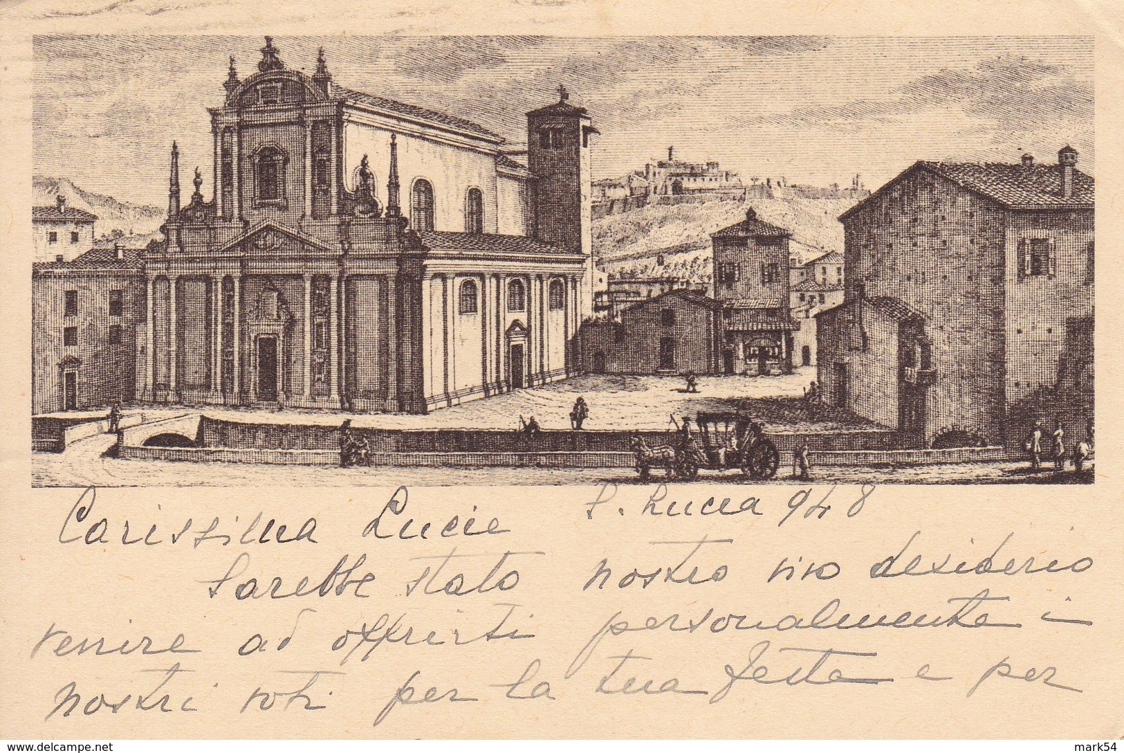 Cartolina Viaggiata 1948 Brescia Chiesa Di S. Faustino E Giovita Nel 1750 - Brescia