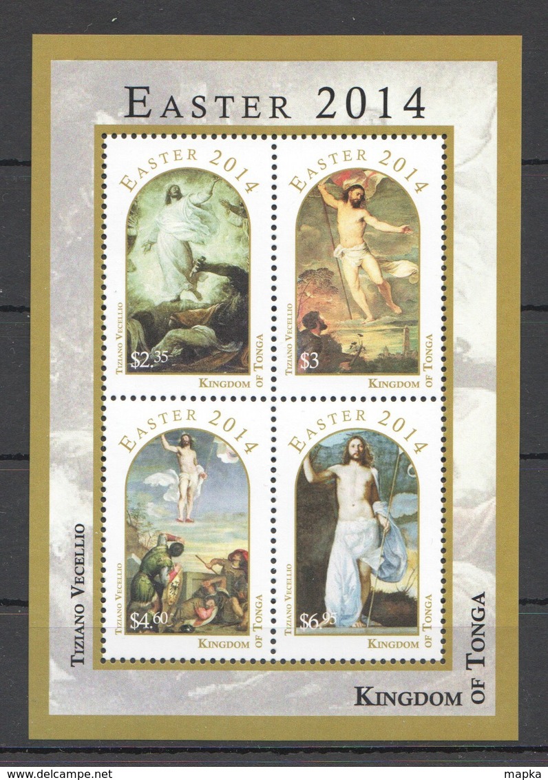 P107 2014 KINGDOM OF TONGA ART TIZIANO VECELLIO EASTER !!! MICHEL 22 EURO !!! 1KB MNH - Religieux