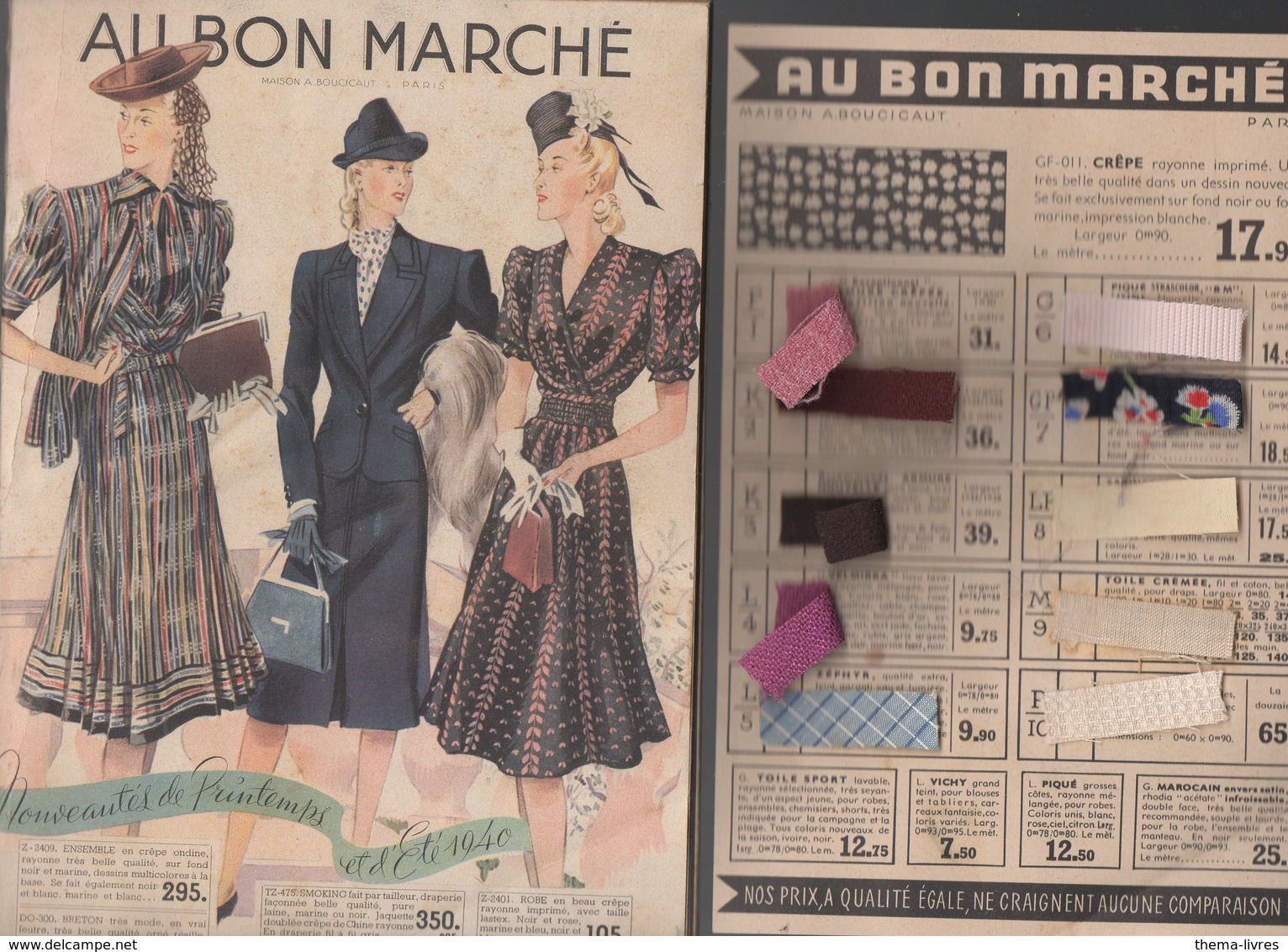 Paris : Catalogue AU BON MARCHE 1940 Nouveautés Printemps été (CAT 1378) - Publicités