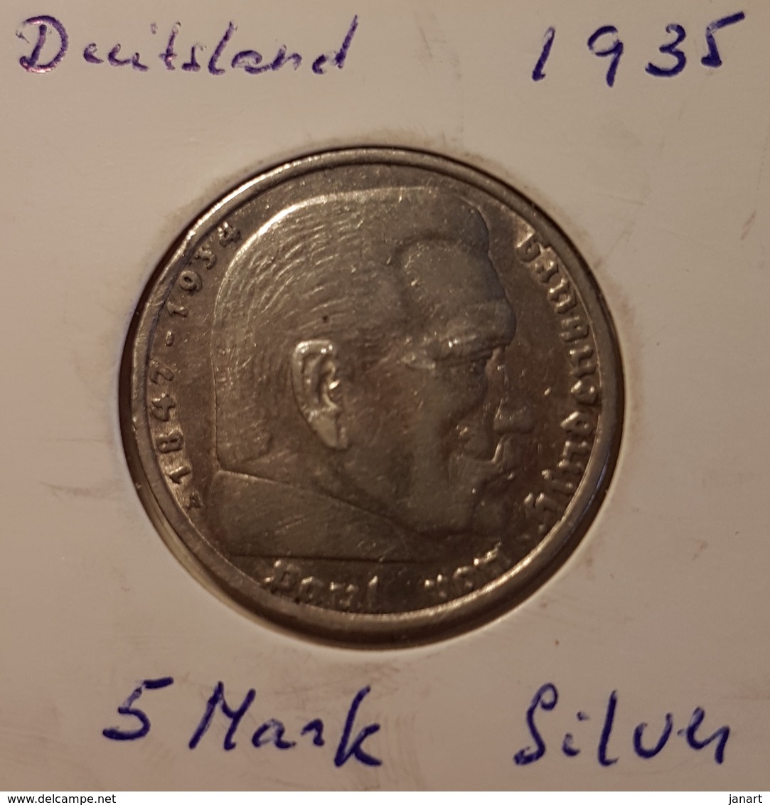 1935 5 Mark Silver - 5 Reichsmark