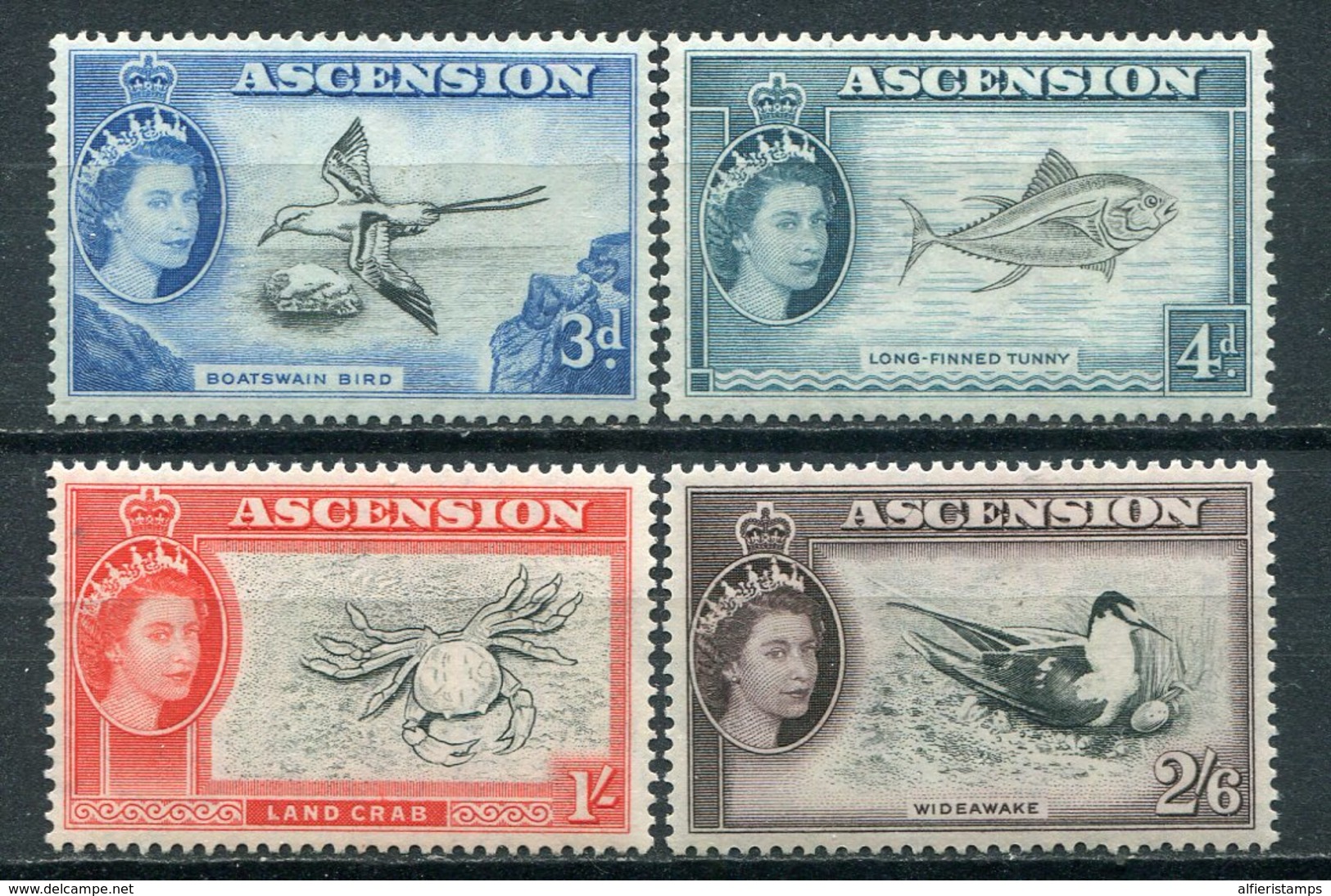 1956- ASCENSION- FISHES & BIRDS - 4 VAL.  M.N.H. LUXE !! - Ascensión