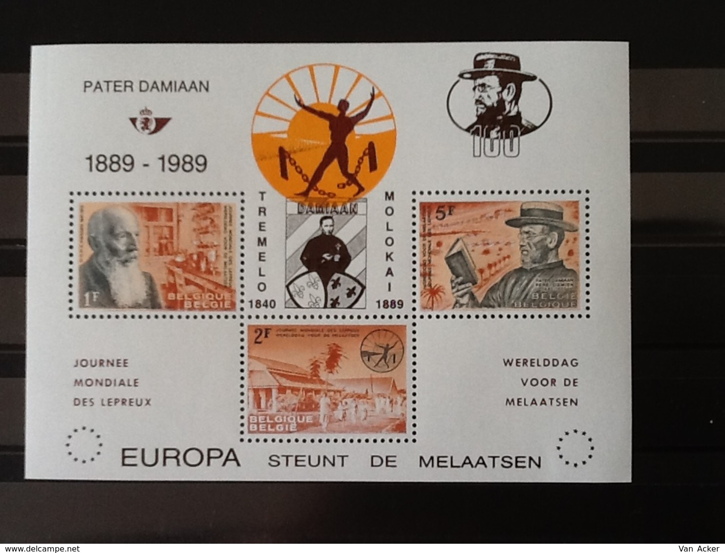 PR163/165 ** Damiaan 100 Europa Steunt De Melaatsen. - Privées & Locales [PR & LO]