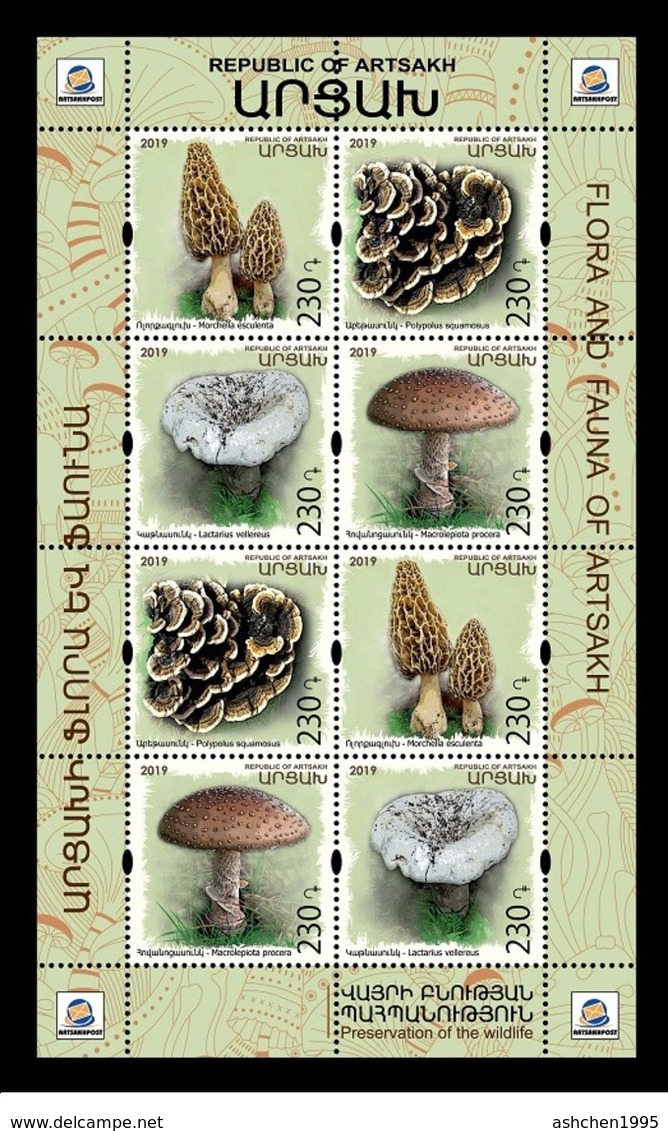 Armenien / Armenie / Armenia / Artsakh / Karabakh 2019, Mushrooms, Flora, MS  - MNH - Pilze