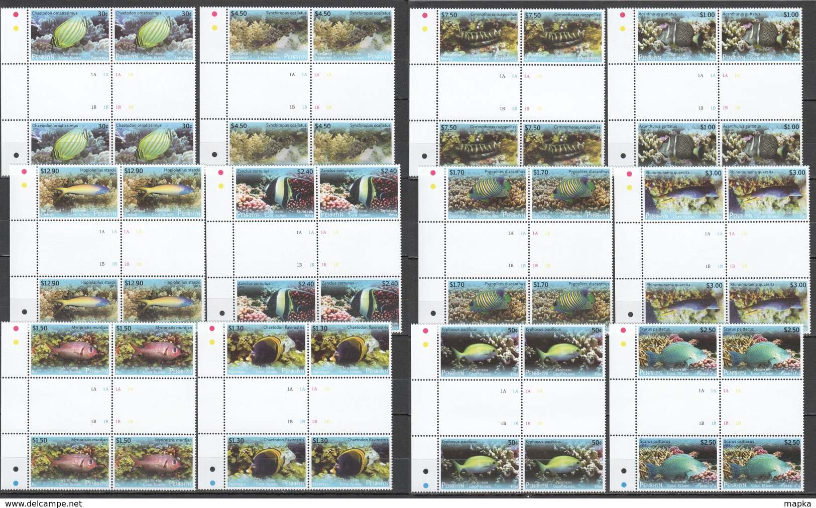 VV223 2013 PENRHYN FAUNA FISH & MARINE LIFE !! #718-29 MICHEL 280 EURO !!! 30% OFF 4SET MNH - Vie Marine