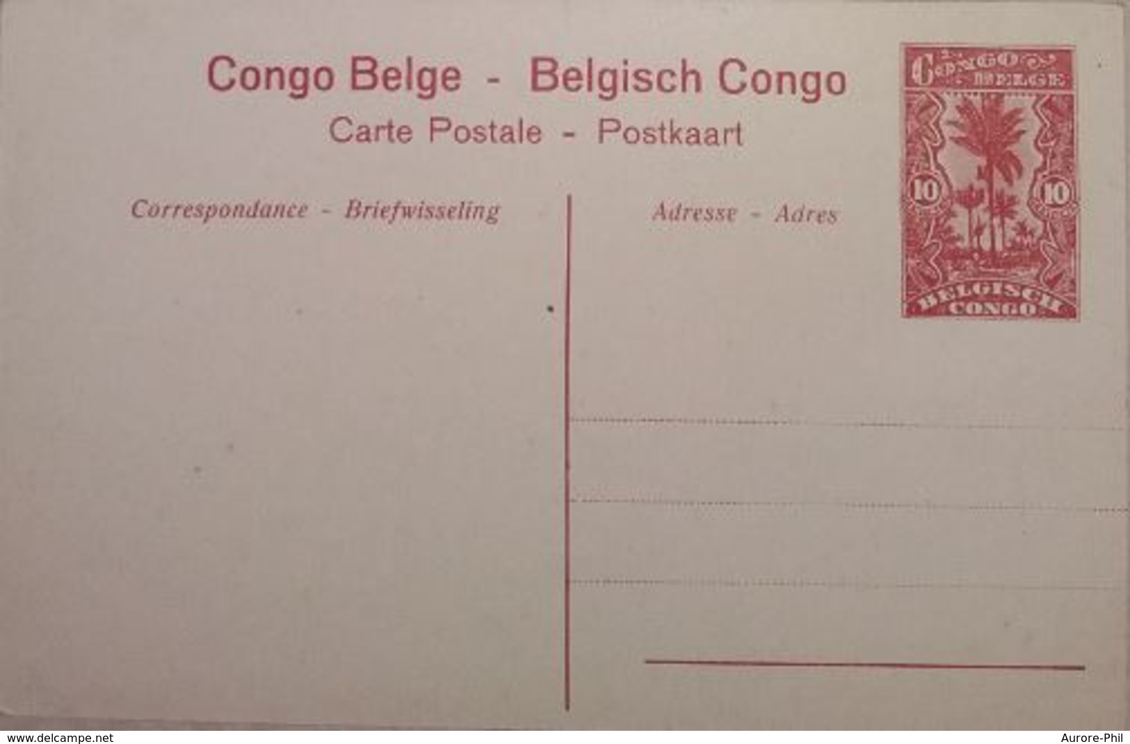 Belge Pont De Fortune Sur La Luvone 8 194.	Congo Belge - Entier Postal Nr. 27 BOMA : Bureau Des Postes - Interi Postali