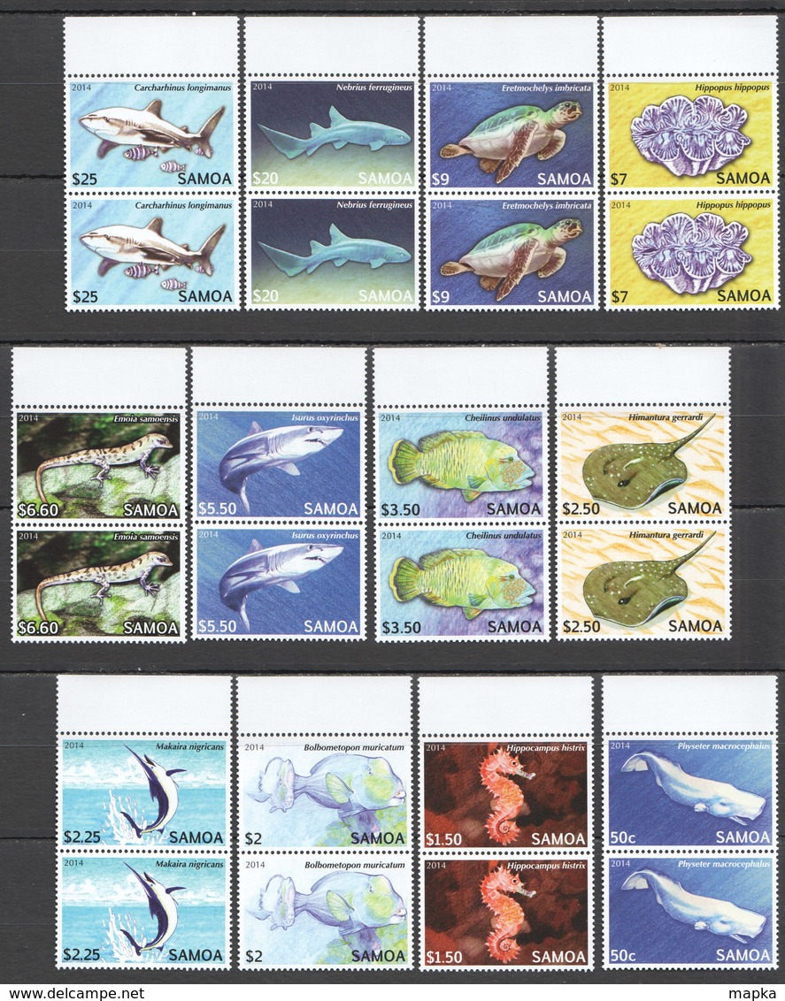 VV349 2014 SAMOA FAUNA FISH & MARINE LIFE #1144-55 MICHEL 110 EURO !!! 10% OFF 2SET MNH - Vie Marine