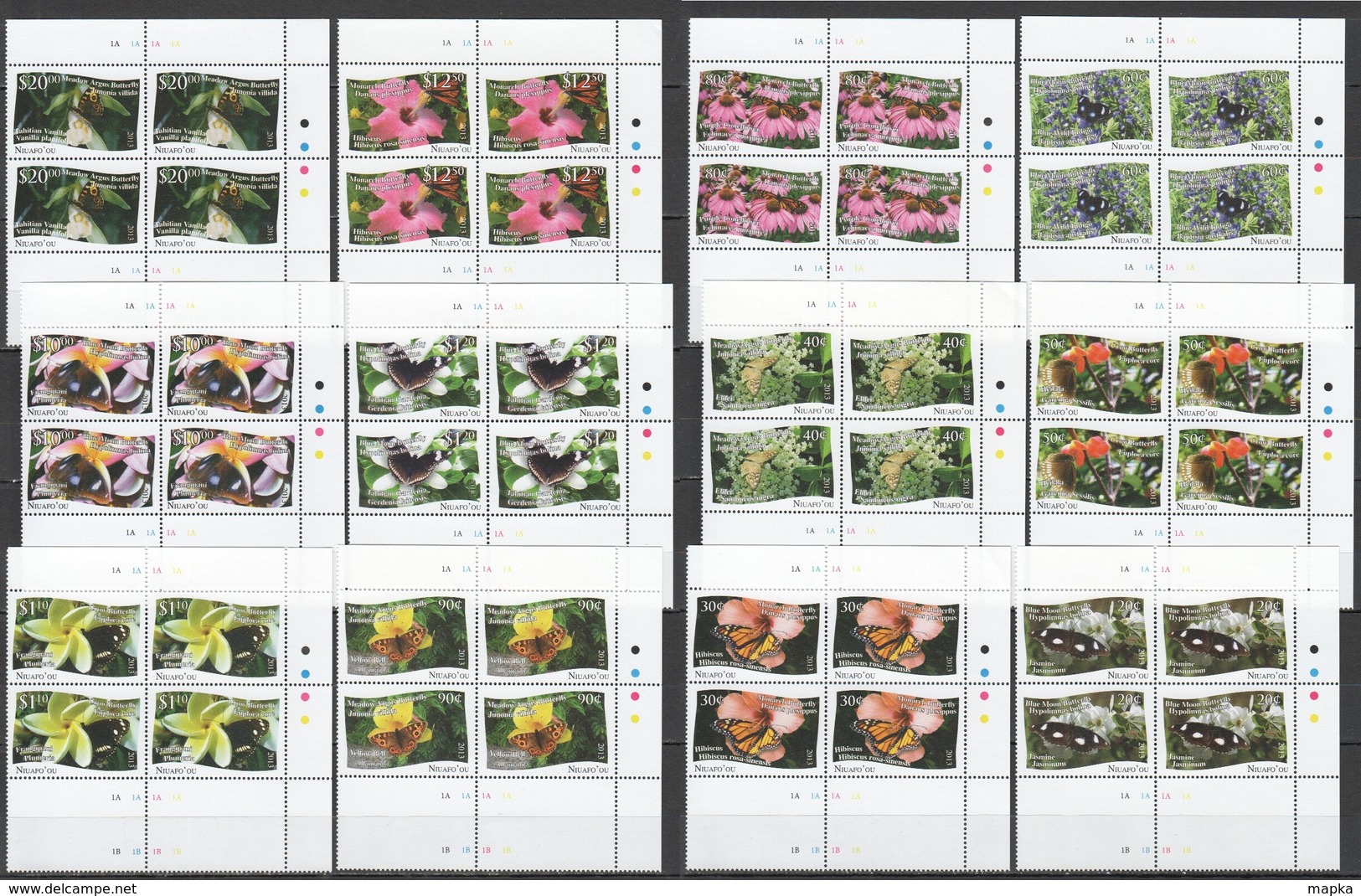 VV351 2013 NIUAFO'OU BUTTERFLIES FLORA FLOWERS #515-26 !!! MICHEL 220 EURO !!! 30% OFF 4SET MNH - Papillons