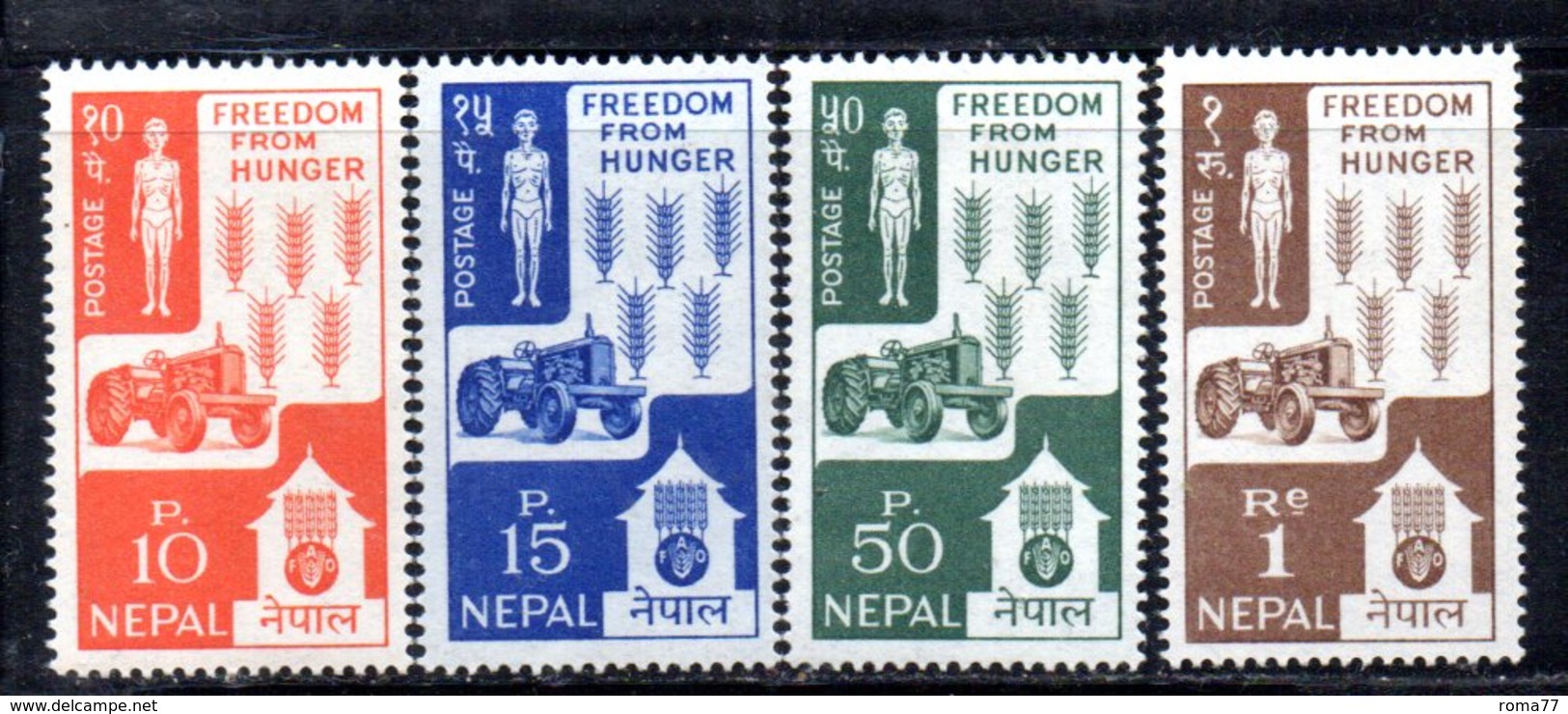 APR560 - NEPAL 1963 , Fame Yvert N. 152/155  ***  MNH - Nepal