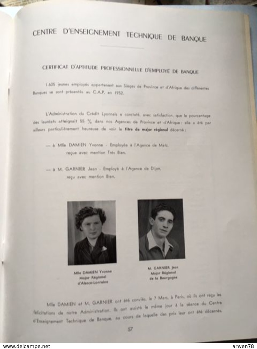 la vie familiale au credit lyonnais en 1952 genealogie naissances mariages necrologie medaille