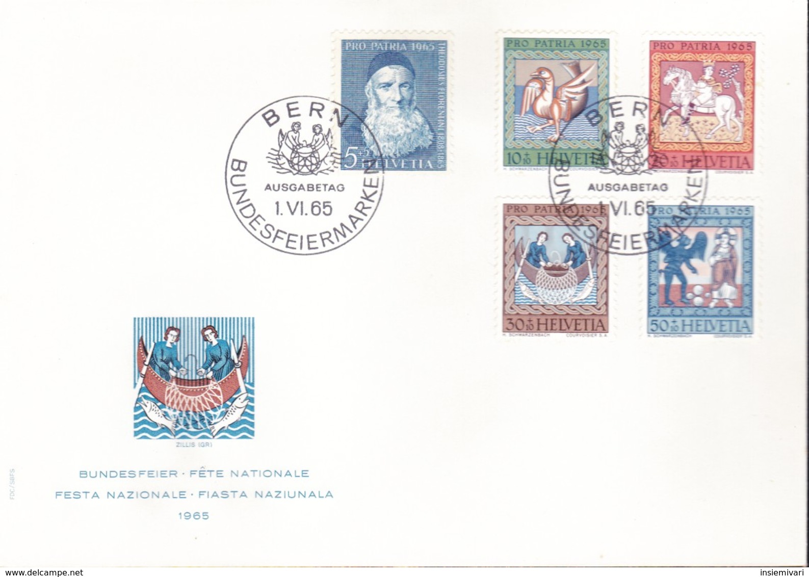 Svizzera - 1965 - Pro Patria - Nn.747/751 - Busta FDC.+2 - FDC