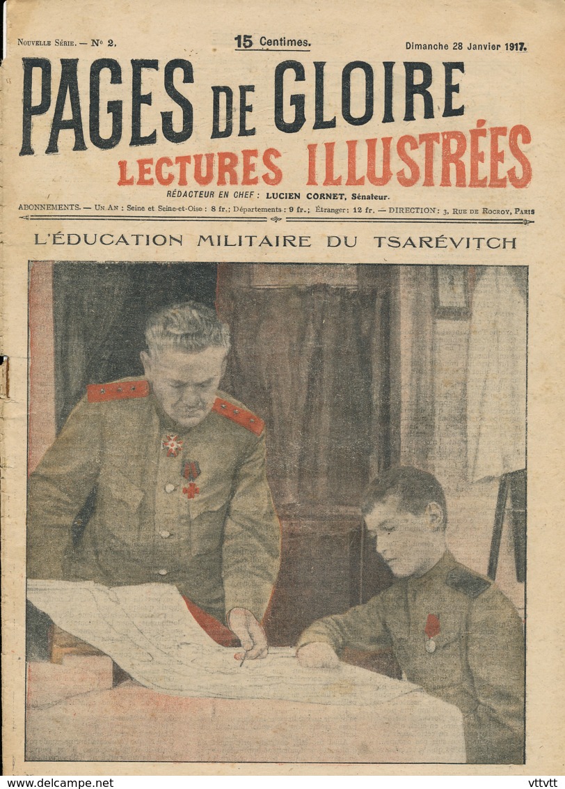 PAGES DE GLOIRE, Revue 16 Pages, N° 2, Dimanche 28 Janvier 1917, Ris-Orangis, Bordeaux, Verdun, Tramway, M. Kamutter... - 1900 - 1949
