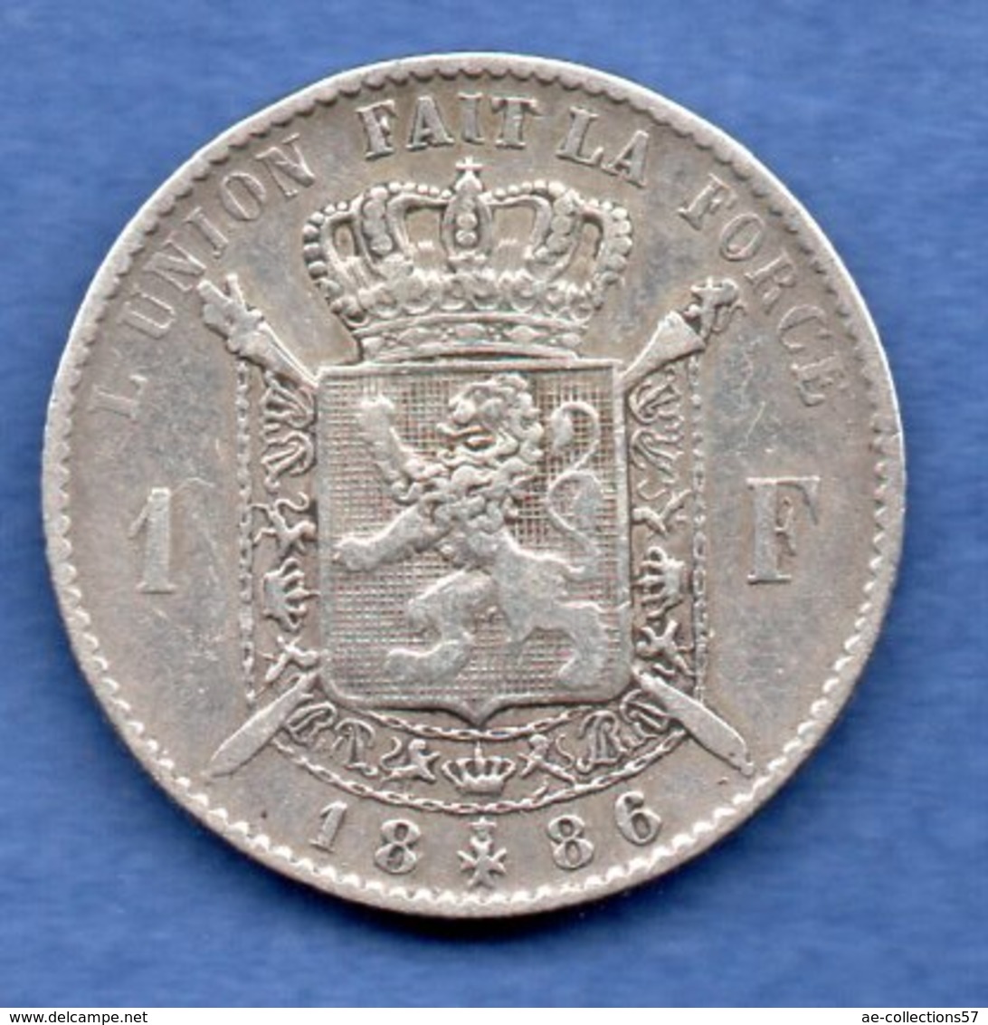 Belgique  - 1 Franc 1886    --  Km # 28.1    état TB+ - 1 Franc