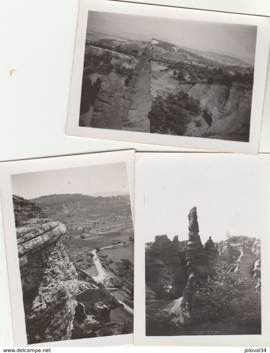 Lot 3 Photos Format 8,5 X 6 Cm - 1936 Les G M SE Militaires Roussillon Et Saignon Vaucluse - Guerre, Militaire