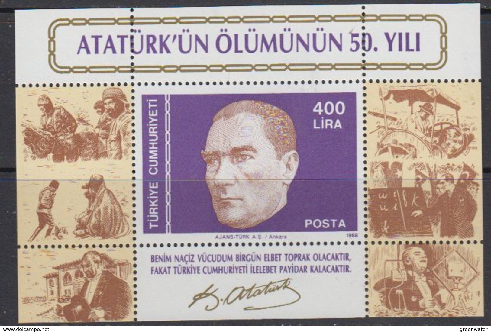 Turkey 1988 Ataturk M/s  ** Mnh (42475) Promotion - Blokken & Velletjes